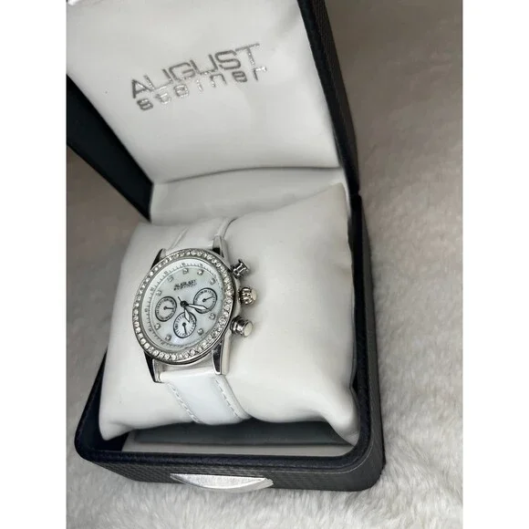 August Steiner White & Silver Women’s Watch NEW with box